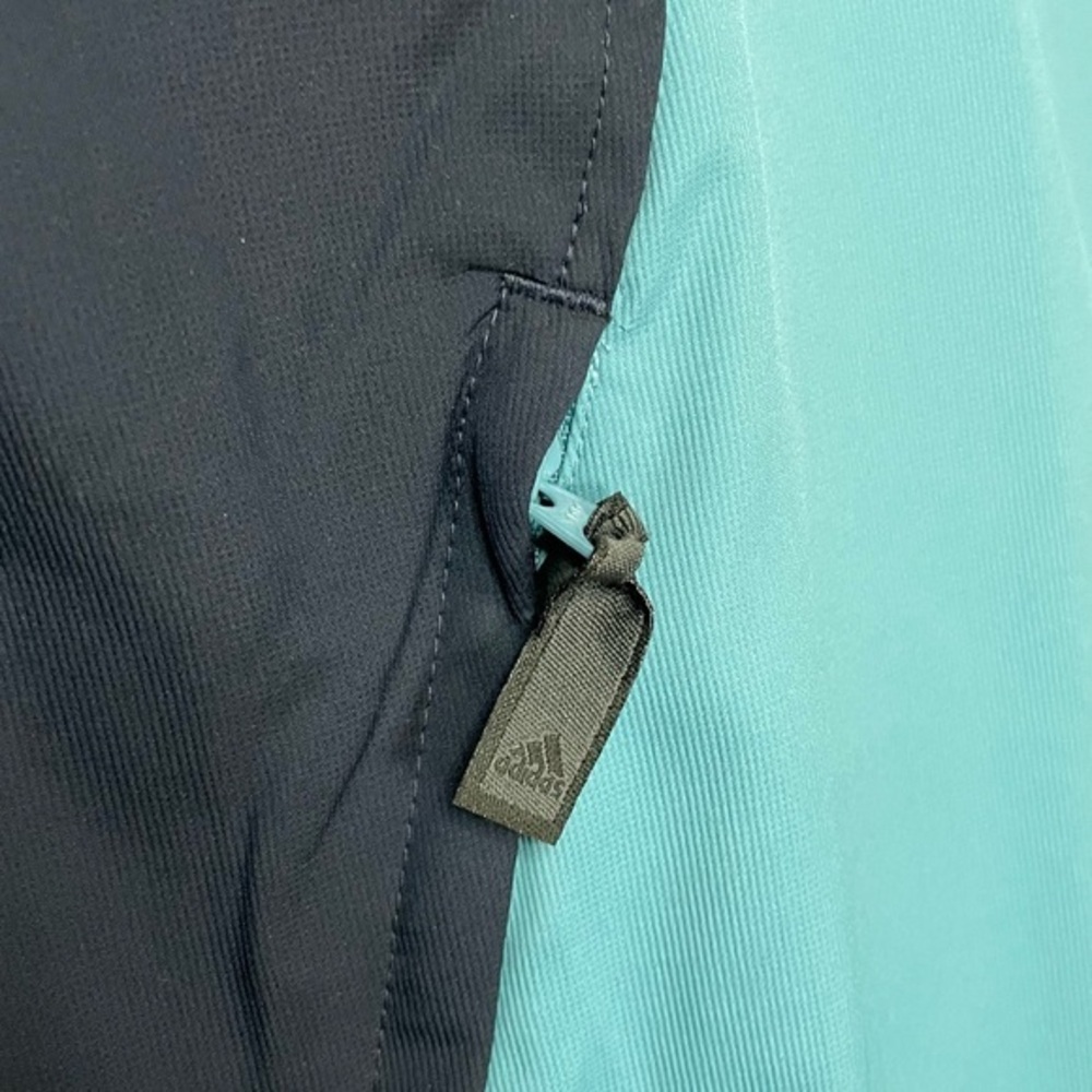 Adidas Climaproof Wind Light Blue Navy Quarter Zip Pullover Windbreaker Medium - Picture 7 of 10